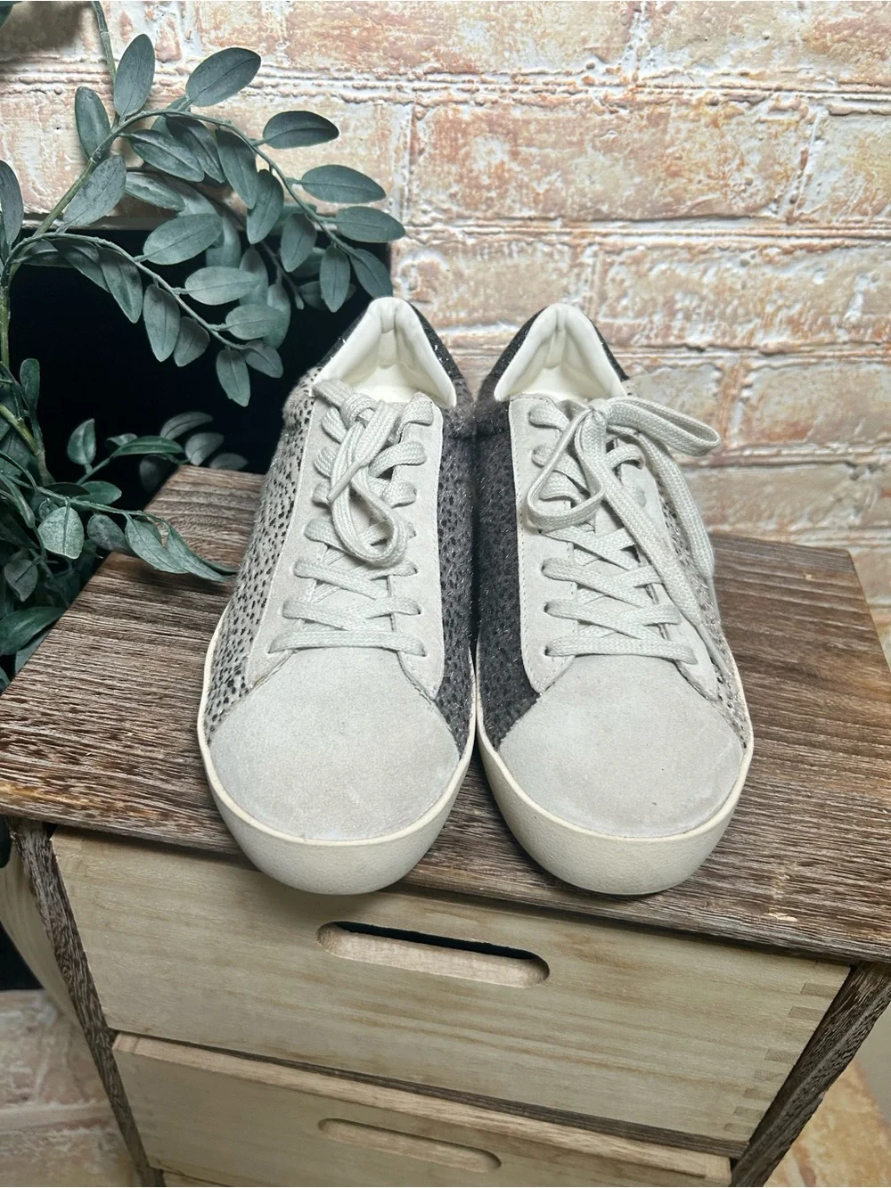 Gola Nova Savanna Sneakers Womens 9 Animal Print Glitter Suede Retro Low Top #19